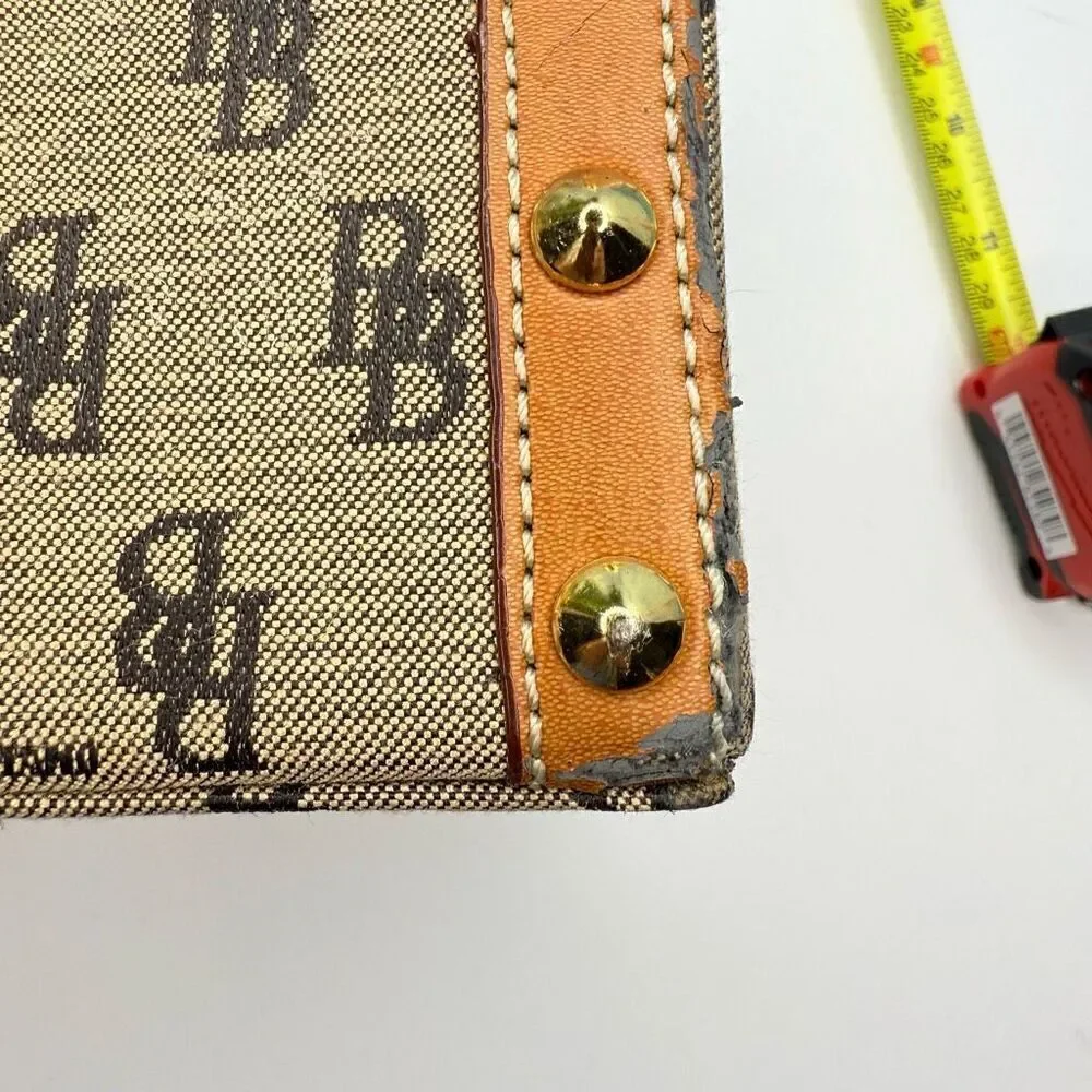 Vintage B. Brentano BB Monogram Vanity/Box Case, Made in Italy, Gold-Tone Lock